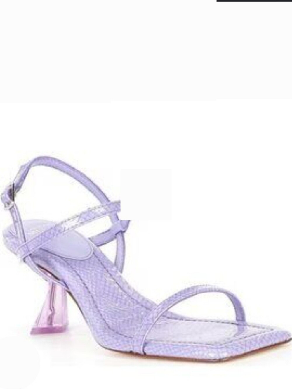 Antonio Melani Heeled Sandals 7.5 Lilac Leather Fran Architectural New $110